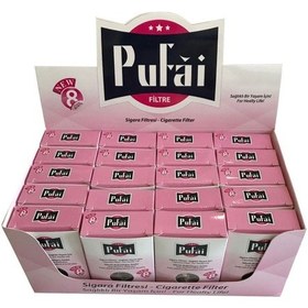 Resim Pufai Katran Süzen Pembe Filtreli Ağızlık 8 MM 30'lu x 20 Paket 