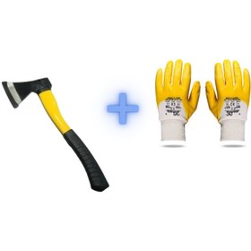 Resim DMAX Fiber Saplı Balta Nacak Kamp Odun Kesme Katlanır Budama Testeresi El Testeresi Eldiven 