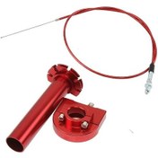 Resim Cloudstore Kırmızı Set 22mm 7/8" Dirt Bike Alüminyum Gaz Kolü Kablo Seti 