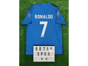 Resim Cristiano Ronaldo Real Madrid Kısa Kol 2018 Özel Tasarım Turkuaz Renk Nostalji Forma 