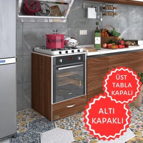 Resim Kenzlife ankastre modülü kabini flor cvz kapaklı fırın ocak dolabı sabit tabla 