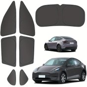 Resim Model Y 2019-2024 için Yan Cam Arka Cam Üçgen Pencere Güneşlik Kamp için Uygun, Güneş UV ve Gizlilik Koruma 7 Parça Set 