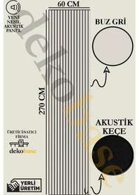 Resim Açık Gri 60x270 Cm Yeni Nesil Akustik Ahşap Duvar Paneli 