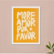 Resim Evidea Deco More Amor Por Favor Pano - Sarı - 30x40 Cm 