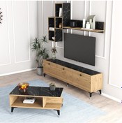 Resim Moxen Mts2 Mira Duvar Raflı Tv Ünitesi Ve Orta Sehpa 