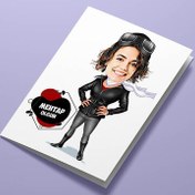 Resim Pilot Kadın Karikatürlü Tebrik Kartı 