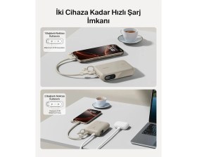 Resim Belkin BPB027HQSD Boostcharge 10.000 Mah 20W Usb-C Powerbank Dijital Göstergeli Taşınabilir Şarj Cihazı - Kum Rengi 