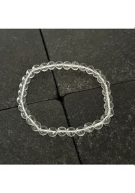 Resim Sertifikalı Kristal Kuvars 6mm Doğal Taş Bileklik Beyaz 