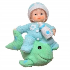 Resim Decotown Hediyelik Sevimli Mavi Bebek Biblo Polyester Süs Eşyası 