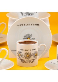 Resim Porsima 07 Porselen 12 Parça Türk Kahve Fincan Takımı 90ml 