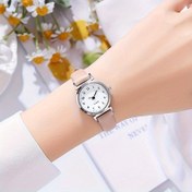 Resim 1 adet Şık Minimalist Kadın Kuvars Bilek Saati, Küçük Trend Analog Ekran, Suni Deri Kayış, Plastik Kasa, Şarj Edilemeyen Pil - Bayanlar İçin Şık Saat 