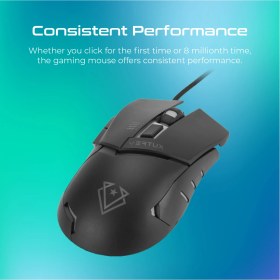Resim Vertux Dominator Siyah - Oyuncu Mouse Hızlı Tepkili Ergonomik LED 3200 Dpı Kablolu 