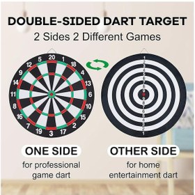 Resim Büyük Boy Dart Seti 36 Cm Çift Taraflı Dart Hedef Tatası 6 Oklu 