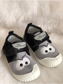 Resim Gezer Rahat Anaokulu Kreş Ev Okul Günlük Ortopedik Siyah Gri Çocuk Panduf Çoçuk Ayakkabısı 