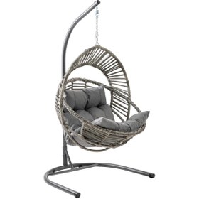 Resim Capri Swing Nobel Tekli Rattan Bahçe Balkon Salıncağı 