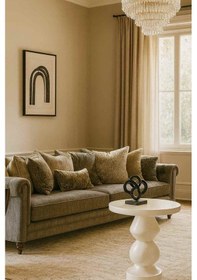 Resim Masif Ahşap Tasarım Mantar Sehpa Tekli Yan Sehpa - Beyaz Renk Beyaz 