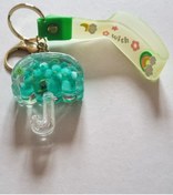 Resim Modellino Hediyelik Kawaii Kristalize Sulu Anahtarlık Silikon Bileklik & Çanta Süsü - Turkuaz Boncuklu Şemsiye 