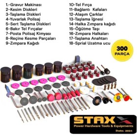 Resim 300 Parça 400 Watt 60.000 Rpm 6 Kademe Devirli Hobi Gravür Taşlama Zımpara Çantalı Set 
