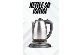 Resim TKÇ Kettle Su Isıtıcı C F Priz Uyumlu 220 - 240 V Paslanmaz Çelik Kablolu 