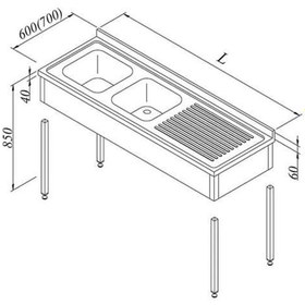 Resim Evyeli Tezgah, 2g/1d, Sağ 3 Perdeli, Demonte, 160x60 Cm, Geniş Ölçü 