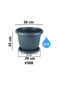 Resim Villa Saksı 14 Litre Antrasit 