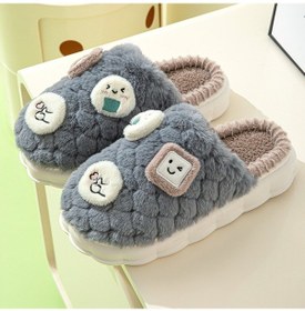 Resim Happychildhood Kış Peluş Sıcak Tutan Terlikler Açık Gri 
