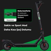 Resim 350W Güçlü Motor Süspansiyonlu Konforlu Elektrikli Scooter Speedy