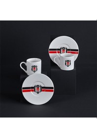 Resim Neva N3423 Beşiktaş Lisanslı Çizgili 2'li Kahve Fincan Takımı 