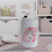 Resim MEKTA HOME Sevimli Kız Desenli Oyuncak Sepeti Ve Çamaşır Sepeti Mktos-046 