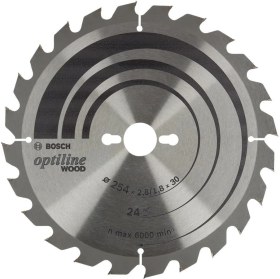 Resim Bosch Optiline 254X30 mm 24 Diş Ahşap Daire Testere 2608838412 