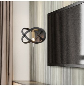 Resim Caliope Eskitme Duylu Siyah Modern Oturma Odası, Koridor, Yatak Başı, Salon Aplik Siyah 