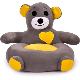 Resim TOKKO Çocuk Bebek Ayıcık Peluş Koltuğu – Ayıcık Koltuk Gri Sarı 