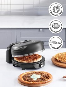 Resim Karaca Gastro 10 in 1 Pizza Lahmacun ve Tandır Ekmeği Makinesi Biodiamond Matte Black 