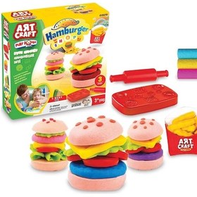 Resim Hamburger Oyun Hamur Seti 150 Gr. - Oyun Hamuru Seti - Hamur Setleri - Hamur Kalıpları Renkli 