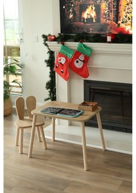 Resim The Kids 1 Masa + 1 Sandalye (Çocuklar için Yaz-Sil Montessori Aktivite ve Etkinlik Masa Sandalye Takımı 