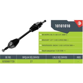 Resim Anka10101010 - Aks Sol Komple Kangoo Iıı 08 Dış Freze 27-ıç Fr 