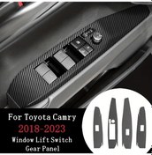 Resim Lumaworld A Carbon Fiber Pencere Kilidi Paneli Kapak Trimi Toyota Camry Gl 2018-2021 Siyah 