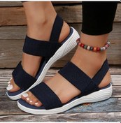Resim Siyah Kadın Kama Platform Sandaletler 2024 Yaz Yeni Moda Açık Plaj Rahat Elastik Tasarımcı Bayan Ayakkabı Zapatos De Mujer Siyah 