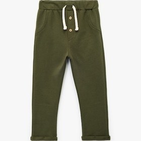 Resim Koton Düğmeli Pamuklu Rahat Kesim Basic Eşofman Altı Yeşil 6wmb40024tk Yeşil 