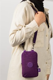 Resim NEWISH POLO ACCESSORIES Yuppy Club Kadın Su Geçirmez Krinkıl Mini Telefon Cüzdan Ve Pasaport Boyun Askılı Çapraz Omuz Çanta. 