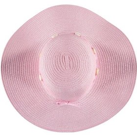 Resim Reva Geniş Kenarlı Hasır Şapka. Pembe 