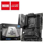 Resim MB MAG B760 TOMAHAWK WIFI SOKET 1700 DDR5 6400 (OC) PCI-E Gen 5 3X M.2 USB3.2 1x2.5G LAN WI-FI 6 ATX 