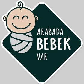 Resim Baluna Arabada Bebek Var Araba Etiketi 