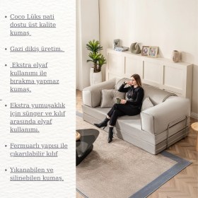 Resim Legom 2 Kişilik Yorganlı Aktivite Koltuk & Açılabilir Yatak & Çok Amaçlı Modern Sünger Koltuk 