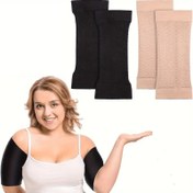 Resim 1 Çift FlexiFit Kadınların Elastik Kol Sıkıştırma Kollari - Siyah, Spor ve Fitness için Elektriksiz Zayıflama Desteği, Sadece Elde Yıkama, Çekme Tasarımı, Fitness Ekipmanları|Zayıflama Kollari|Esnek Kumaş 