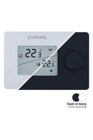 Resim GENERAL HT250 RF Kablosuz Dijital Oda Termostatı - Siyah 