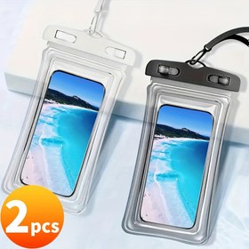 Resim 2 adet "Secure-Lock" Çok Yönlü Su Geçirmez Çanta, Çift Hava Yastıklı & Boyun Askılı - Yüzme, Sörf & Yağmurlu Günler İçin İdeal - 17.27 cm'ye Kadar Cihazlar İçin Uygun 