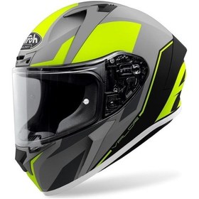 Resim Airoh Valor Wings Kapalı Motosiklet Kaskı Neon Sarı Gri 