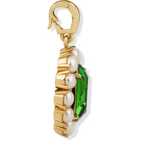 Resim Petite Ninon Pompadour Oval Yeşil Charm - Yeşil / Altın Kaplama / 60cm Zincir Kolyeli 