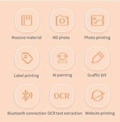 Resim Taşınabilir Mini Termal Fotoğraf & Etiket Yazıcısı - Beyaz Beyaz Beyaz 